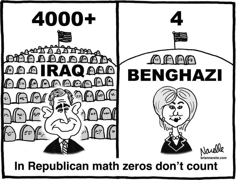 Iraq - Benghazi - In Republican math zeros don't count - Brian Narelle