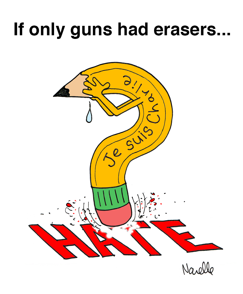 If only guns had erasers... Je suis Charlie - Brian Narelle